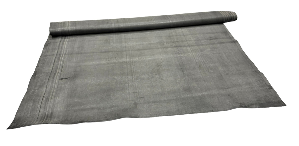 A sheet of EPDM rubber roofing membrane part unrolled