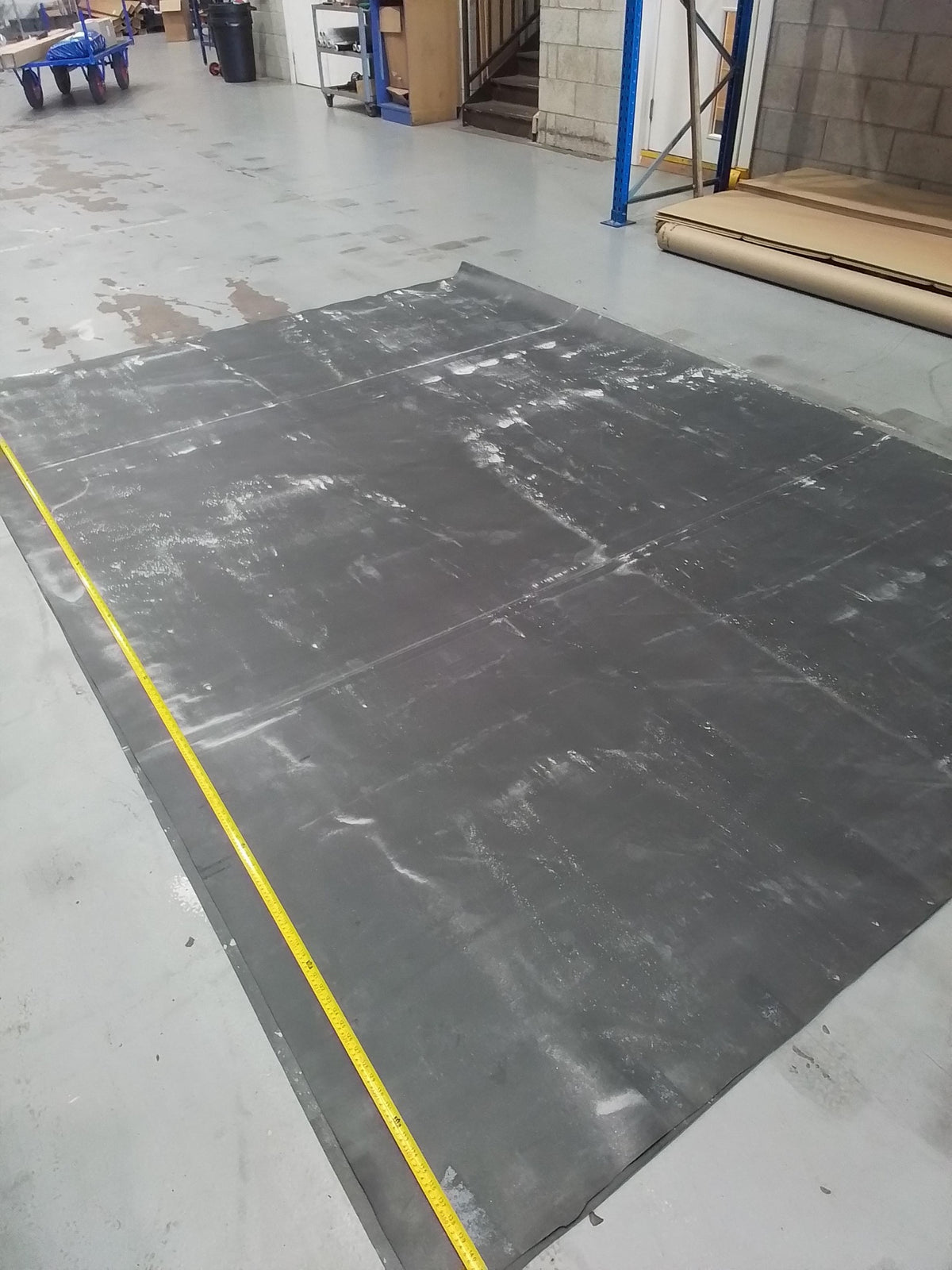 A full seconds EPDM sheet showing surface chalking